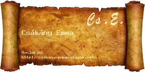 Csákány Emma névjegykártya